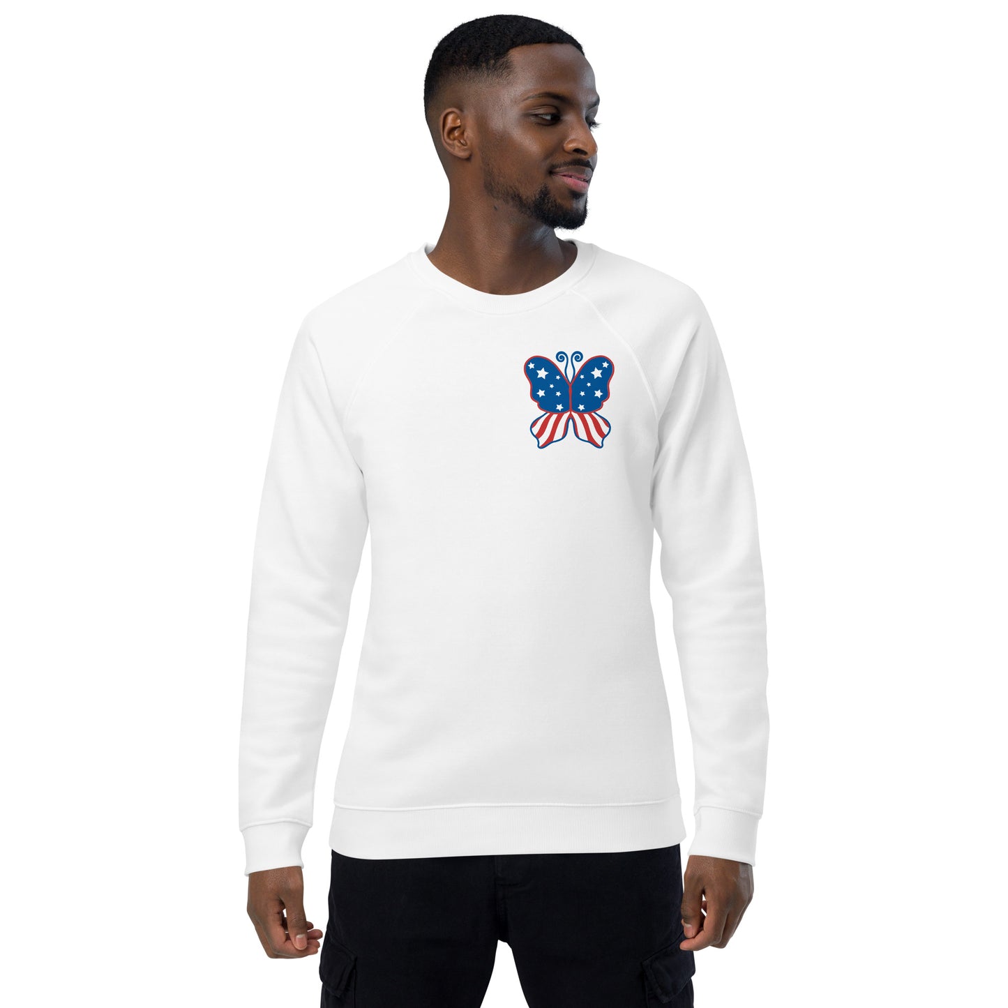 Unisex organic raglan sweatshirt